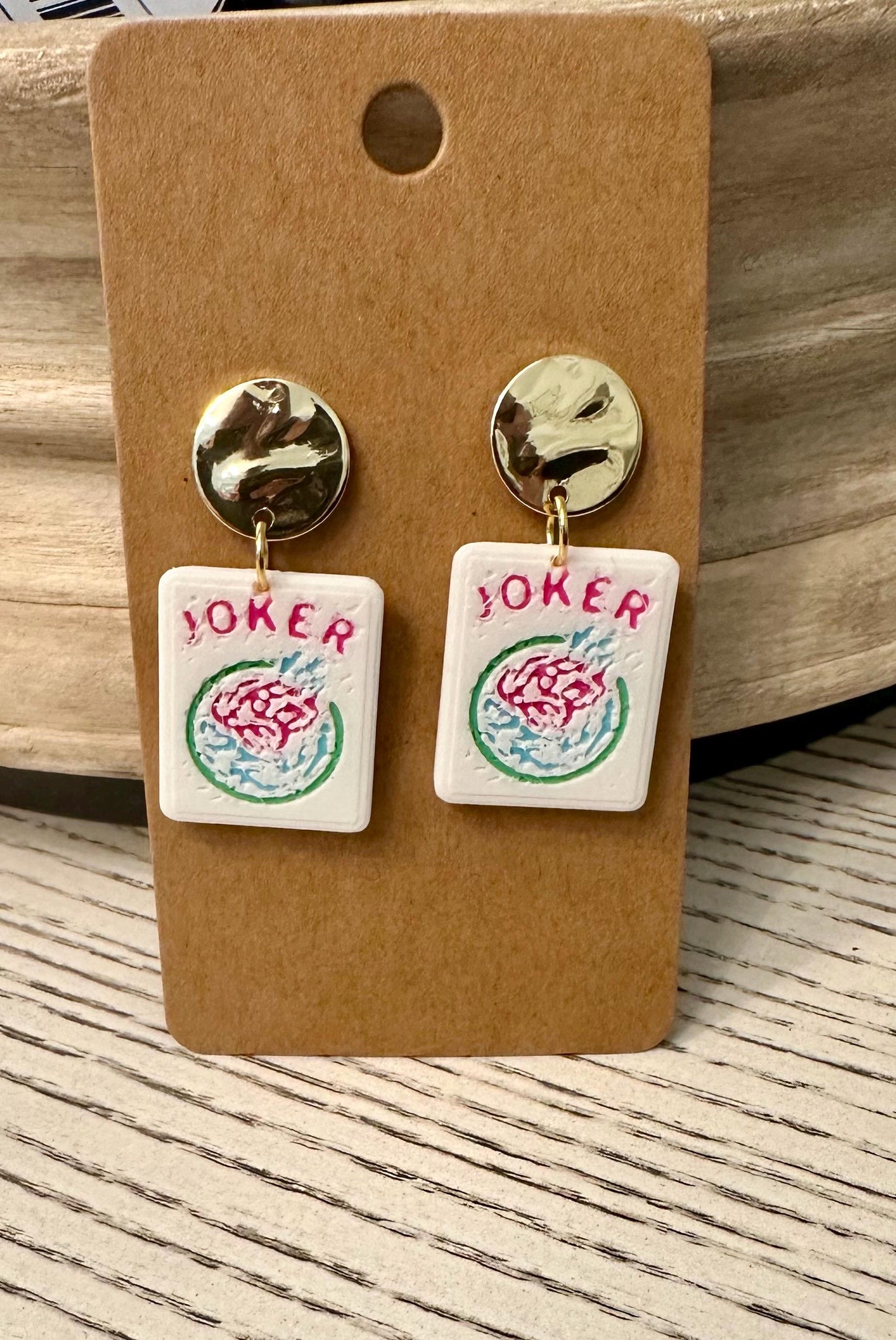 Mahjong Earrings - White