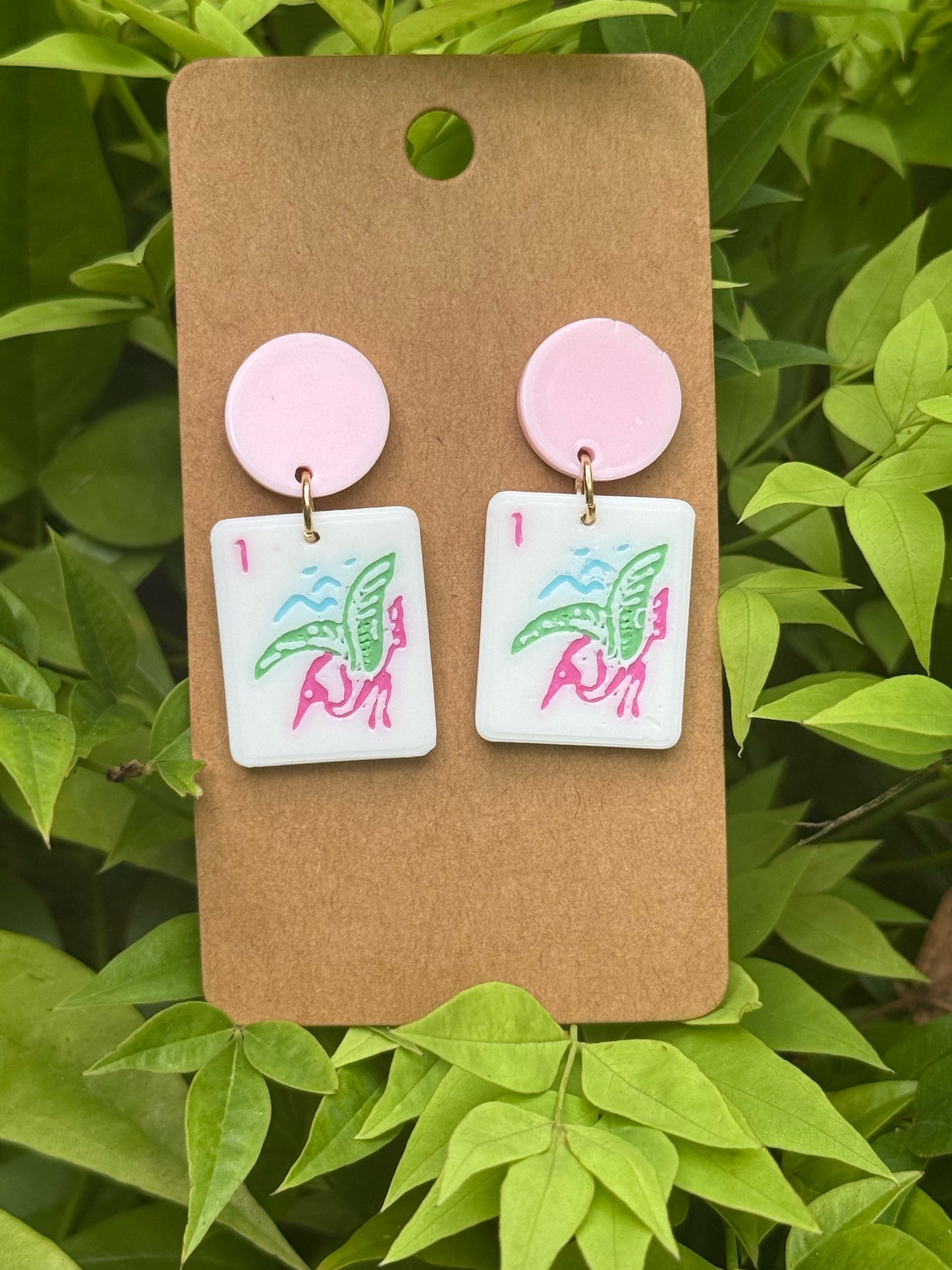 Mahjong Earrings - Blue Post