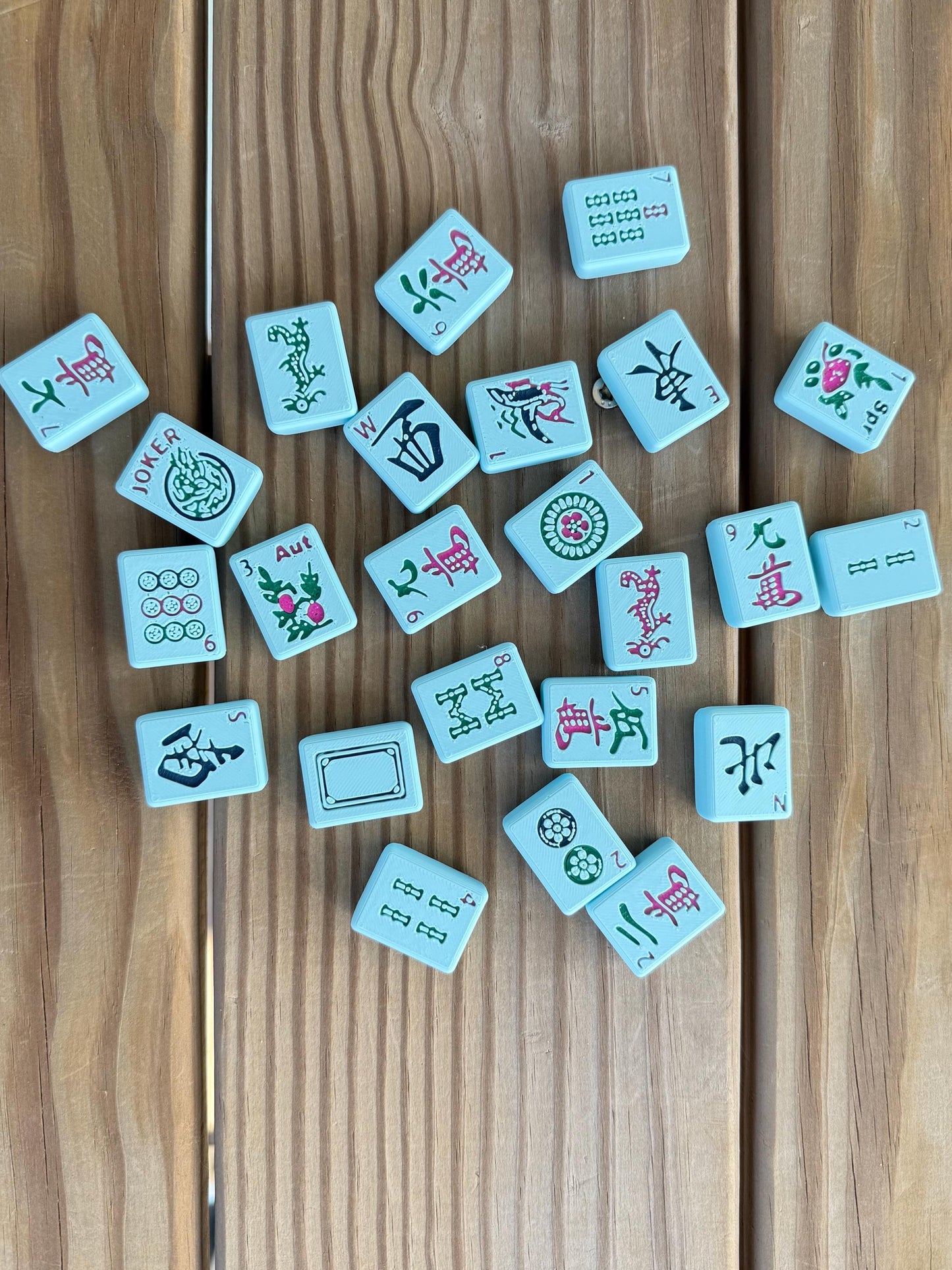 Waterproof American Mahjong Set - Blue