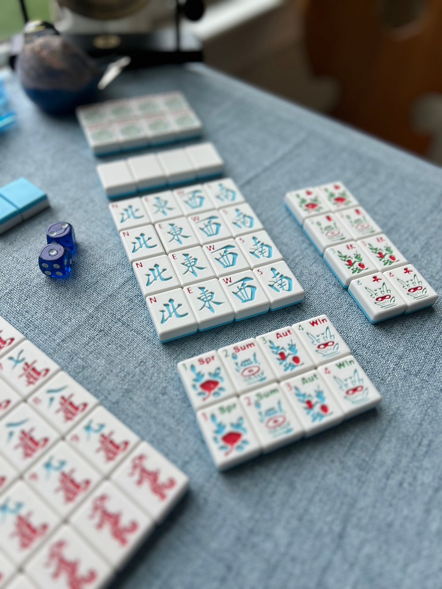 Two Tone Waterproof American Mahjong Set - Spring Colors