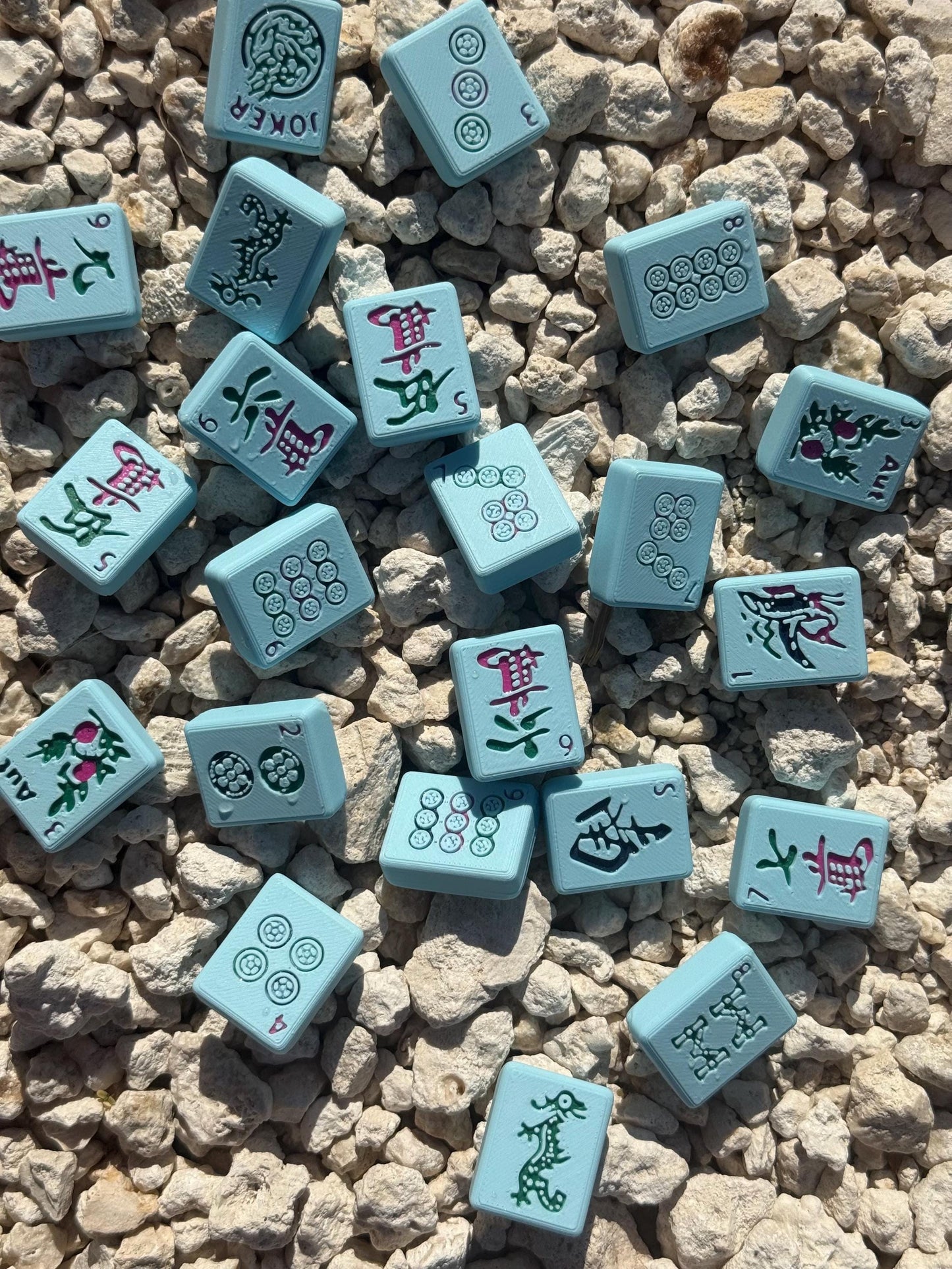 Waterproof American Mahjong Set - Blue