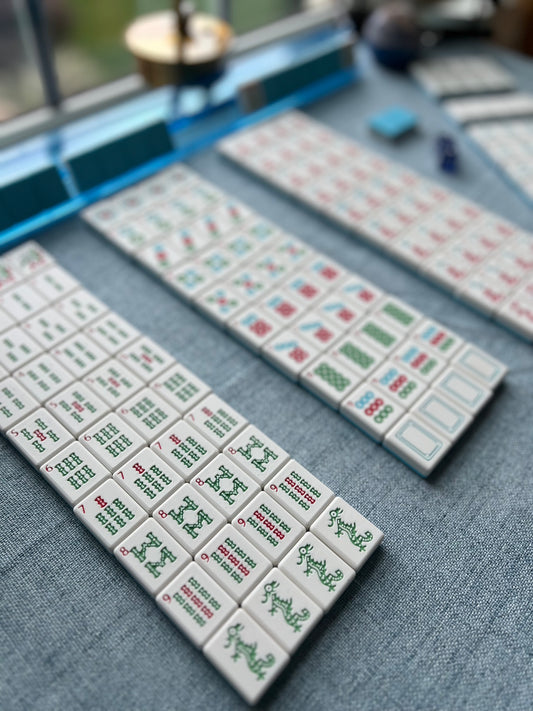 Two Tone Waterproof American Mahjong Set - Spring Colors