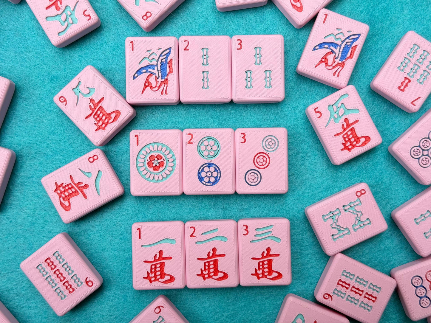 Two Tone Waterproof American Mahjong Set - Pink