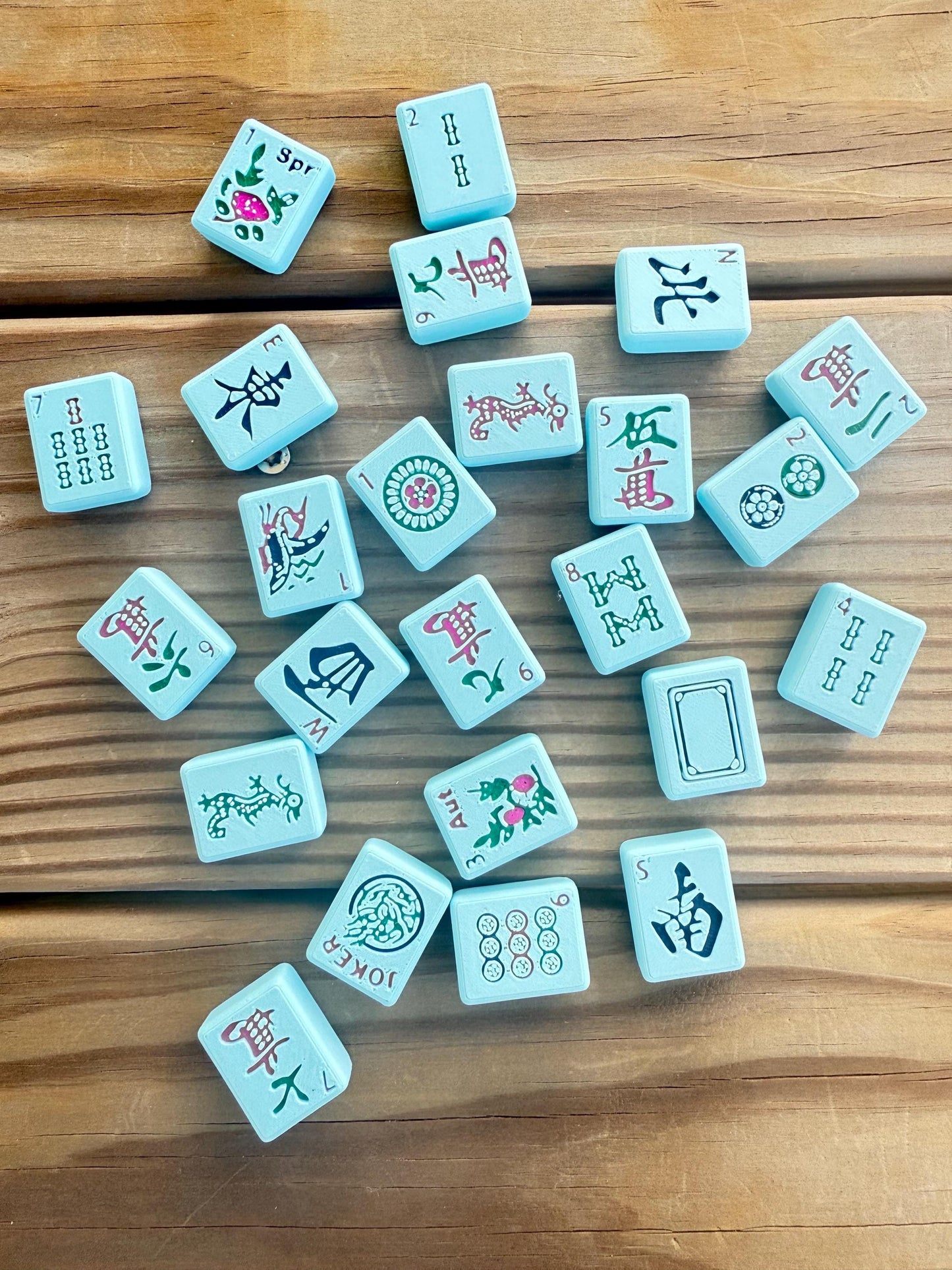 Waterproof American Mahjong Set - Blue